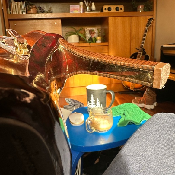 Salvatore Ferragamo size 8.5.  Rich Burgundy high heel boots - Picture 3 of 6